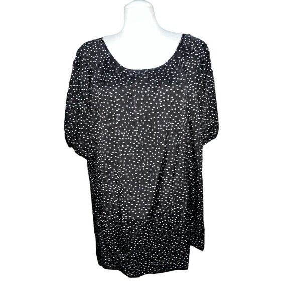 BloomChic Round Neck Short Balloon Sleeve Polka Dot Blouse Sz 26 (4xl) Womens To - Picture 1 of 7